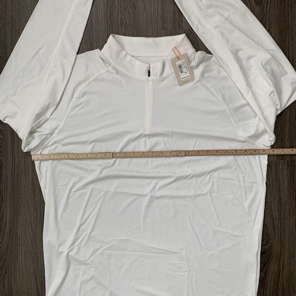 NEW Peter Millar  Crown Sport‎ Perth Performance White 2XL 1/4 Zip Mock Collar - Picture 6 of 9